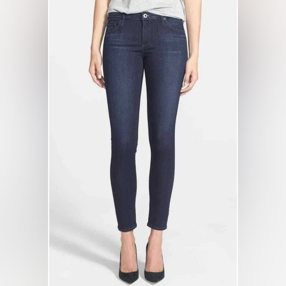 AG Denim Dark Wash The Stilt Jean Cigarette Leg Womens 27 By Adriano Goldschmied
